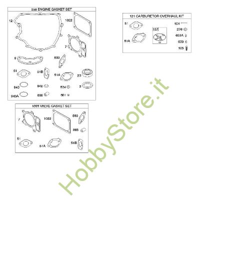 G - Set guarnizioni valvola/motore, set revisione carburatore B&S - 40 €¦ 405577-0112-E1 brand Stihl